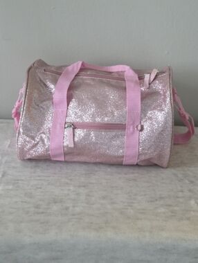 Glittery Pink Joe Fresh Kids Duffel Bag Shoulder Strap Sports Travel Athletics